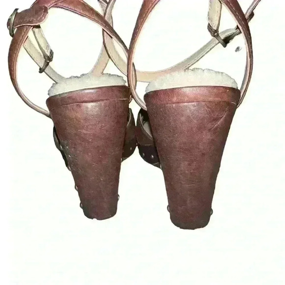 UGG Australia STRAPPY Slingback Open Toe Wedge Heels 9 Used - Picture 6 of 6